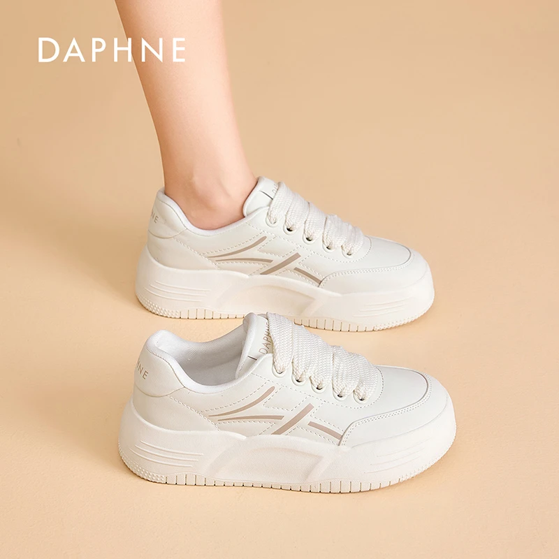 达芙妮女鞋2025春季板鞋厚底运动休闲小白鞋网红舒适潮流爆款L
