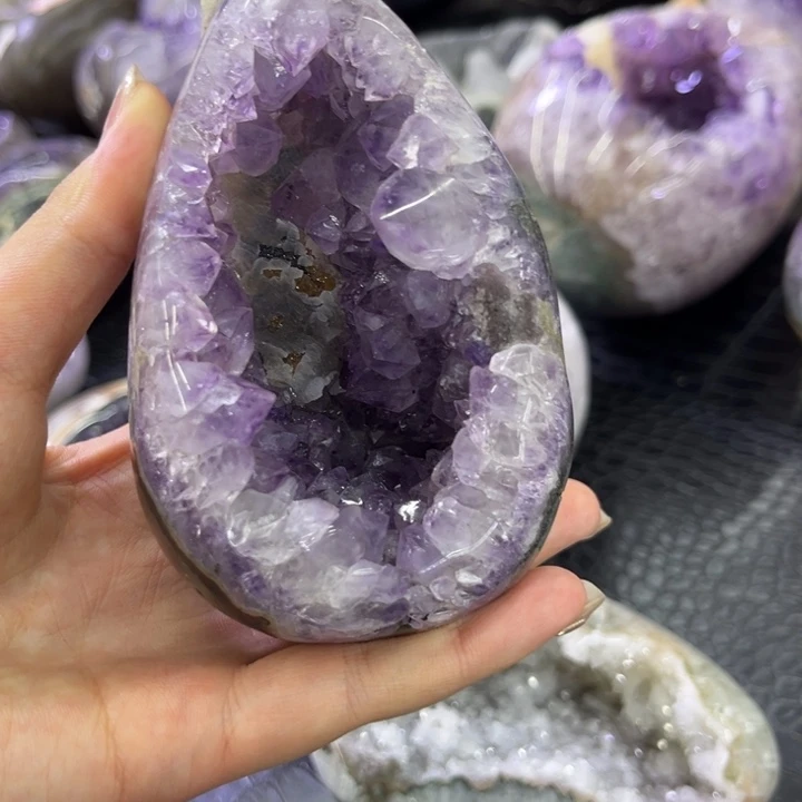 发饰水晶未镶嵌奇石紫晶蛋