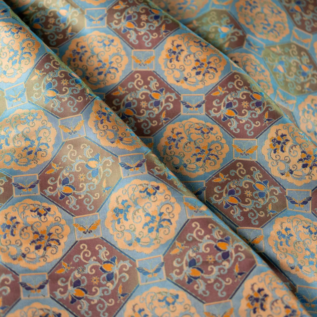 【凤熙云裳】张和才名家蜀锦 蝶恋牡丹  裁开概不退换