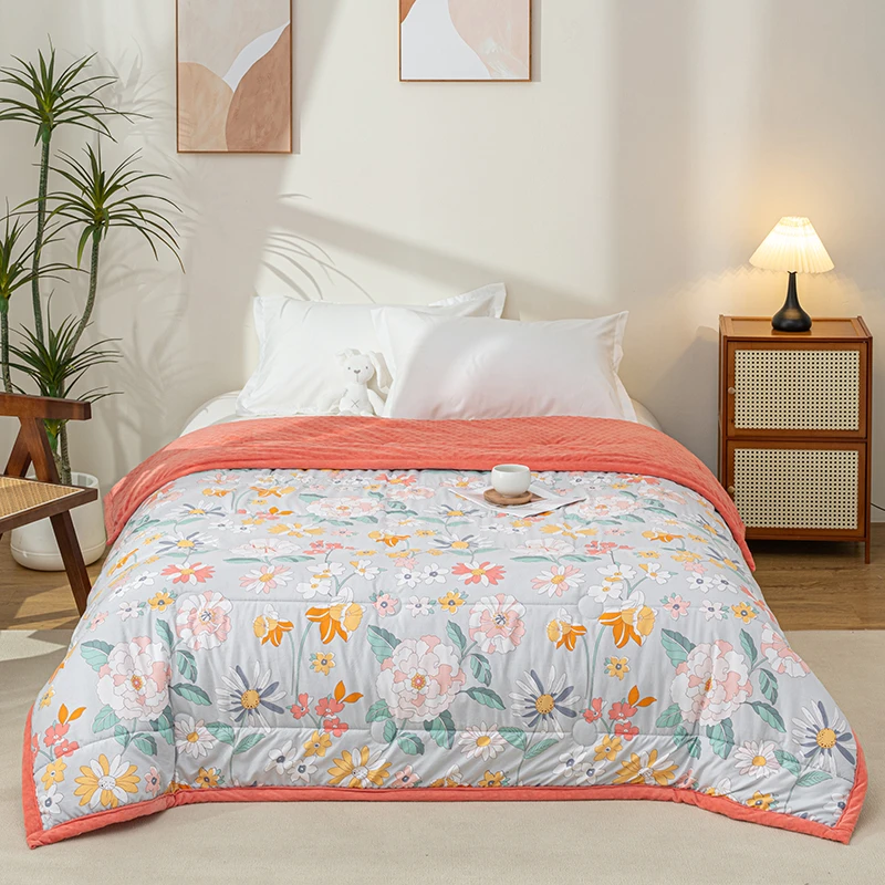 2025新款豆豆绒被子春秋被可机洗儿童单双人学生宿舍AB面加绒被子