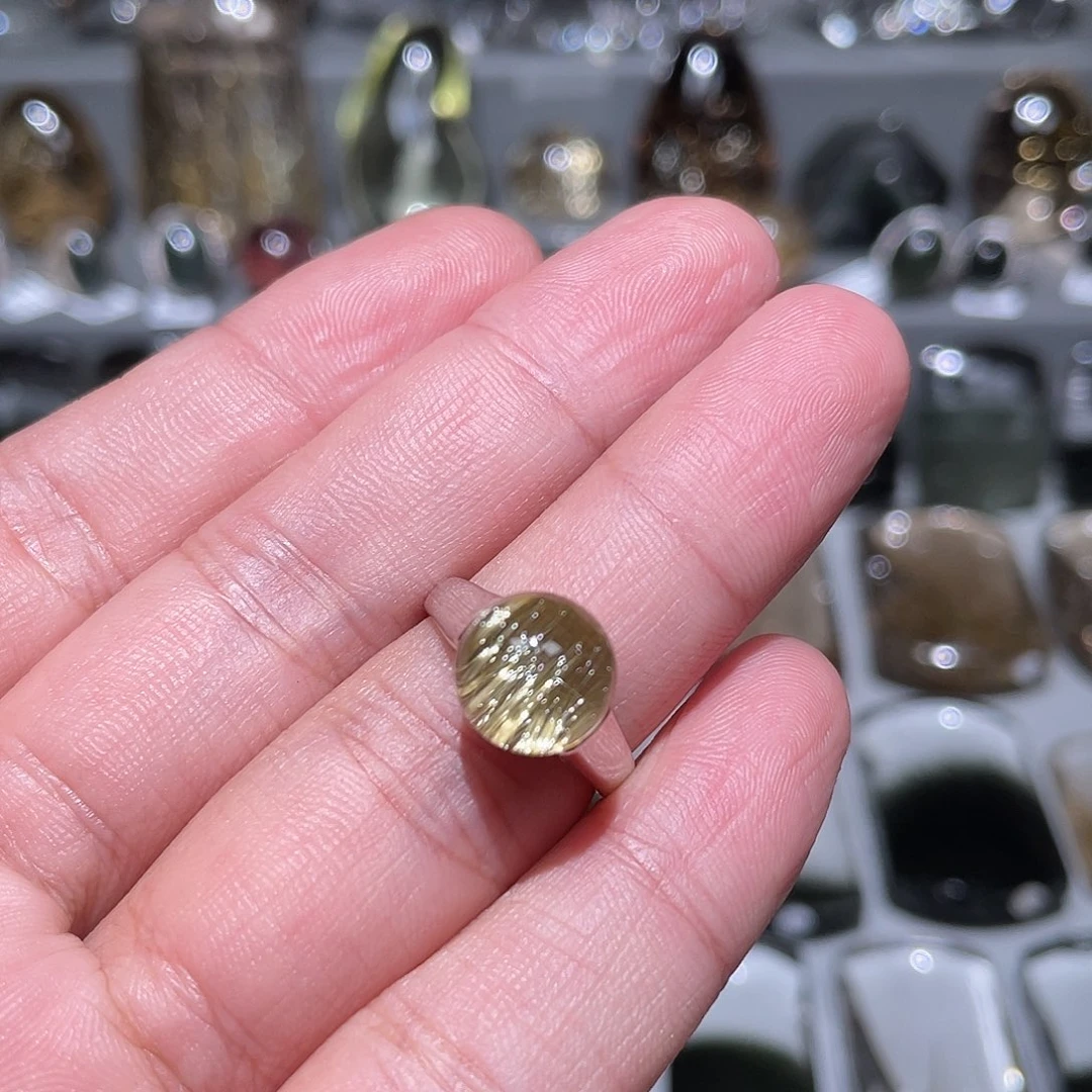 哆***梦水晶戒指银S925镶嵌