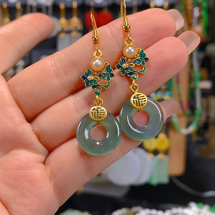 翡翠未镶嵌耳饰翡翠