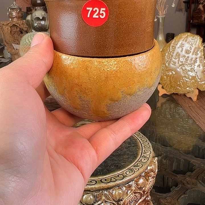 杯725柴烧主人杯自然落灰釉微瑕
