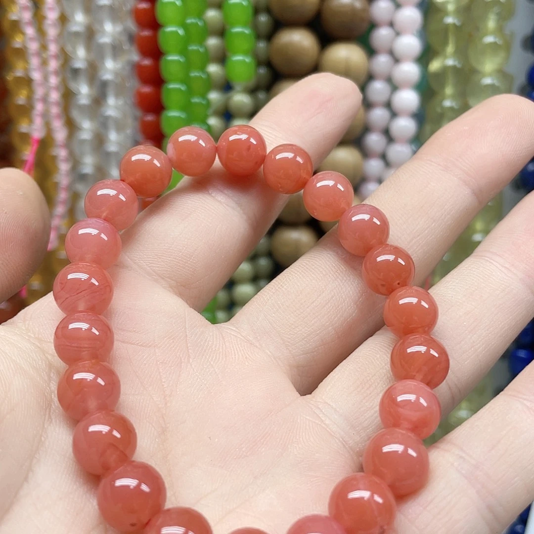 ՞***途玛瑙/玉髓合金珠宝半成品9mm一圈