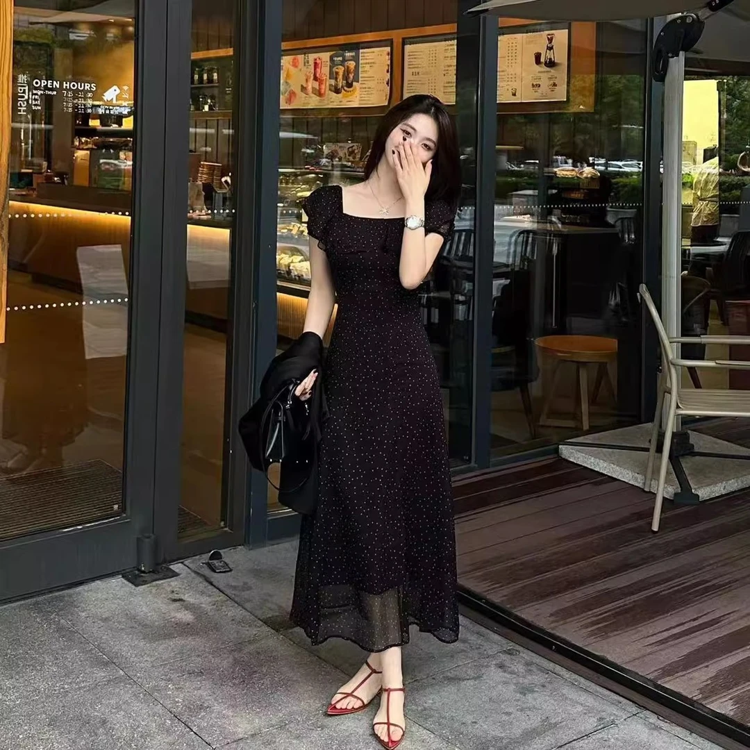 2025夏季新款气质名媛高端女神范高级感法式气质超好看波点连衣裙