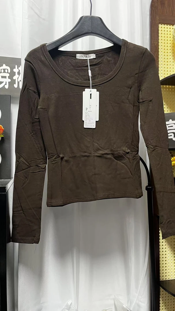 薄绒款 纯色打底衫长袖