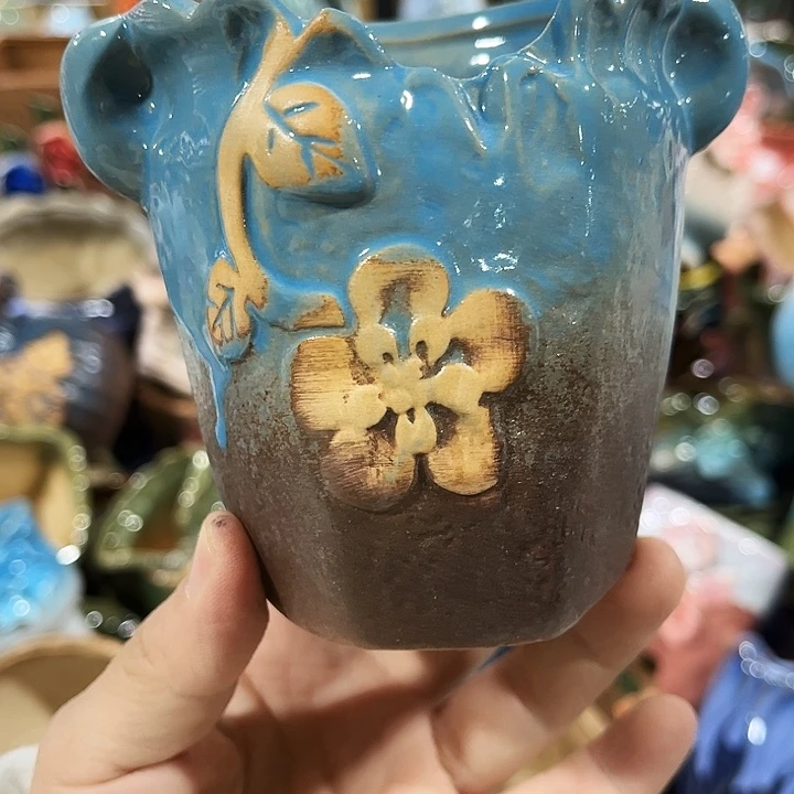 瓷片花盆多肉植物艺术品