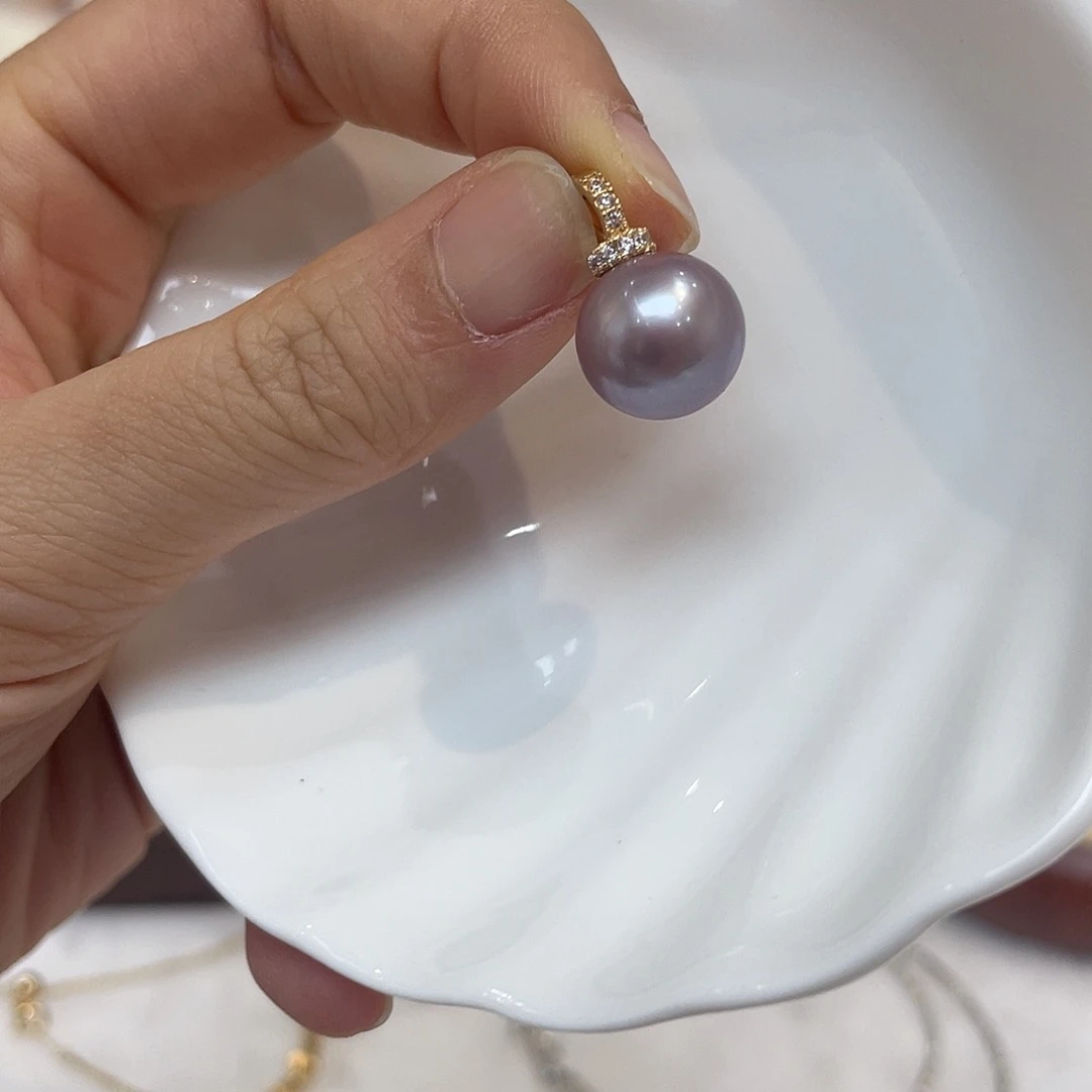 淡水珍珠吊坠(不含链)银S925镶嵌