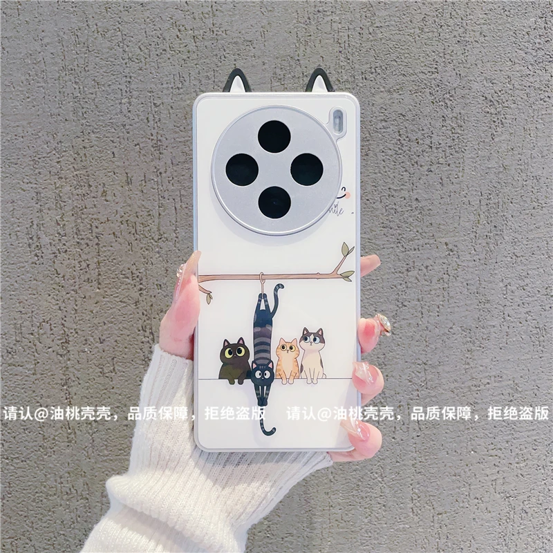 （vivoX100系列）金属漆玻璃壳适用vivoX100/ vivoX100Pro手机壳潮