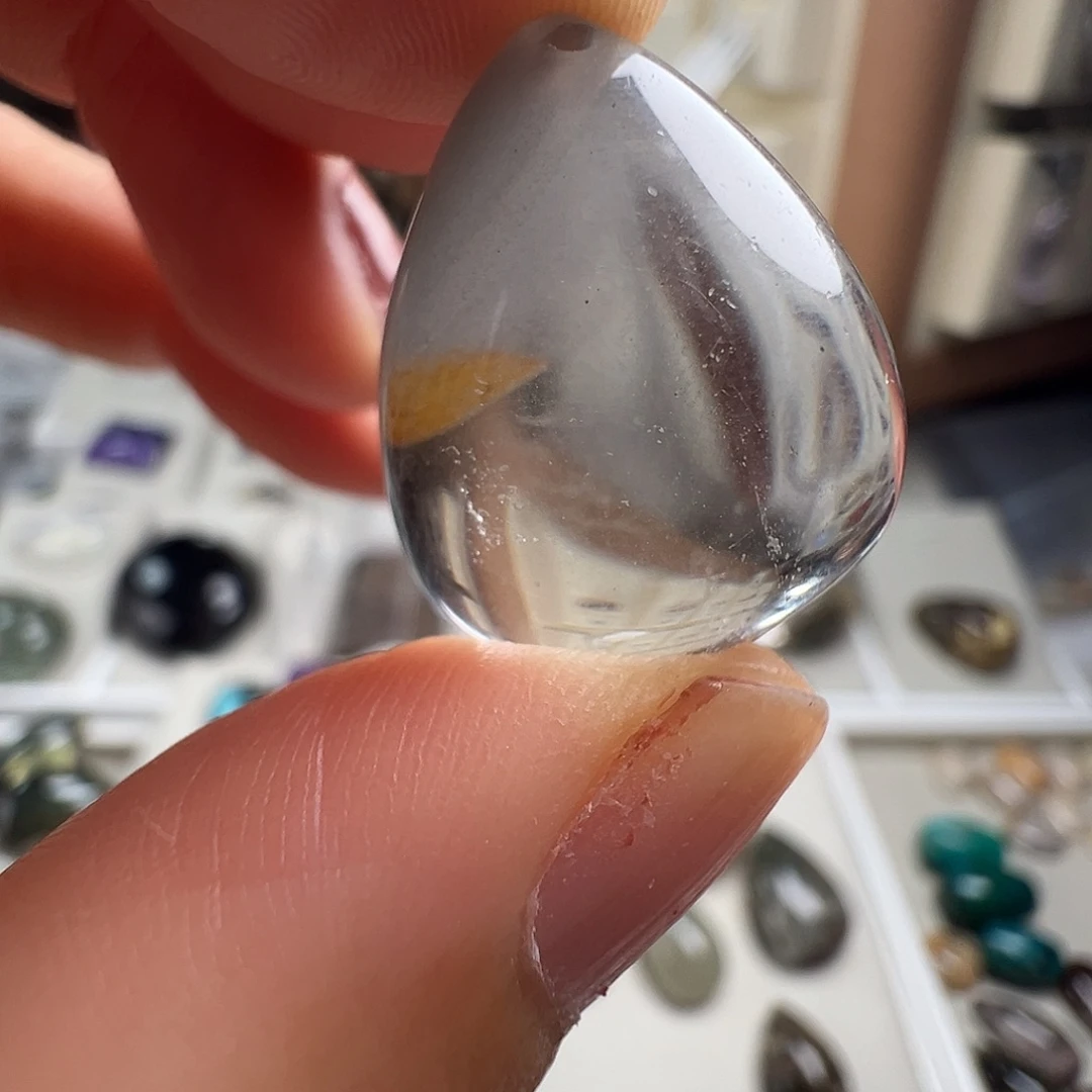 水晶银S925镶嵌颈饰天然幽灵水晶