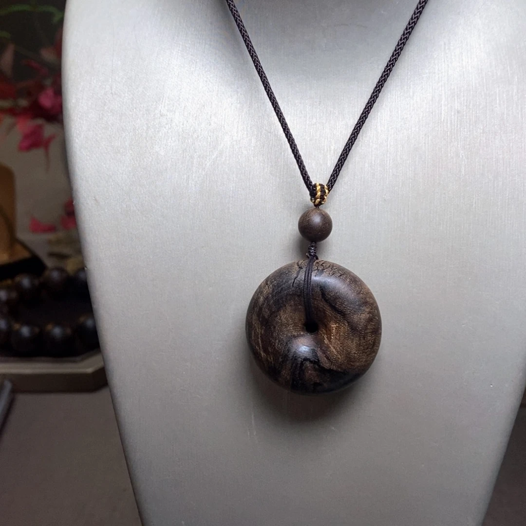 沉香木手串越南芽庄白棋楠瘤疤平安扣吊坠