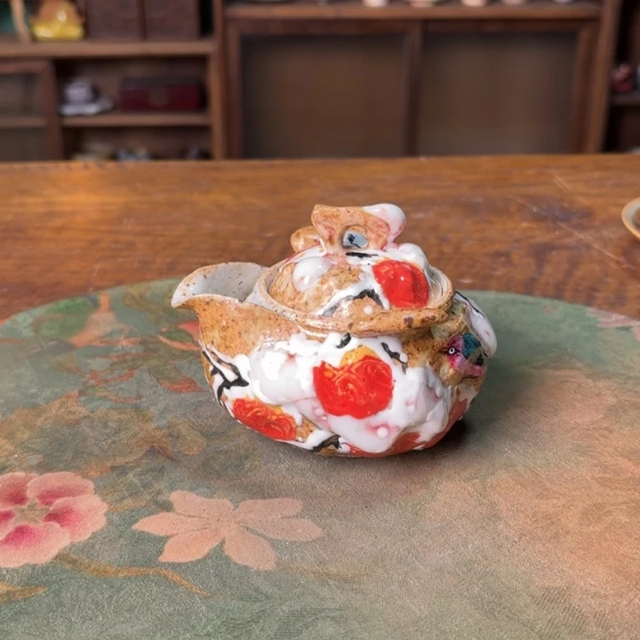 柴烧出纯手工手绘陶瓷