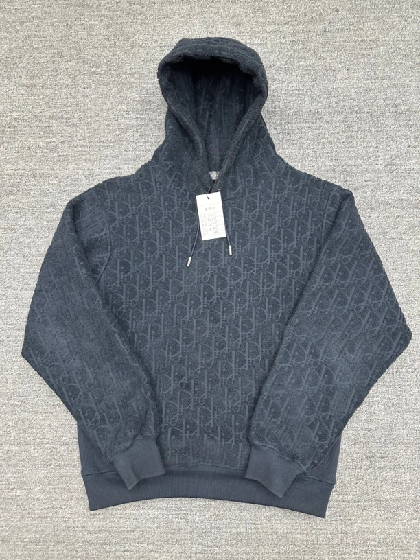 99新 DIOR/迪奥 M Dior毛巾卫衣 藏蓝