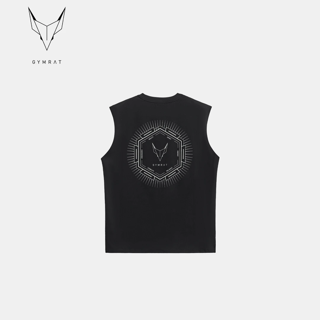 GYMRAT「010」恶鼠运动速干轻薄弹性反光logo篮球健身训练背心