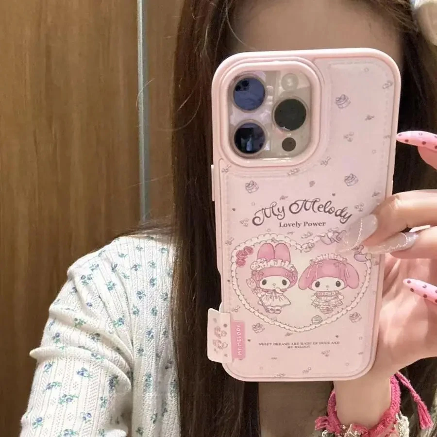 ins可爱少女心皮质美乐蒂适用苹果16promax手机壳15保护套14/13
