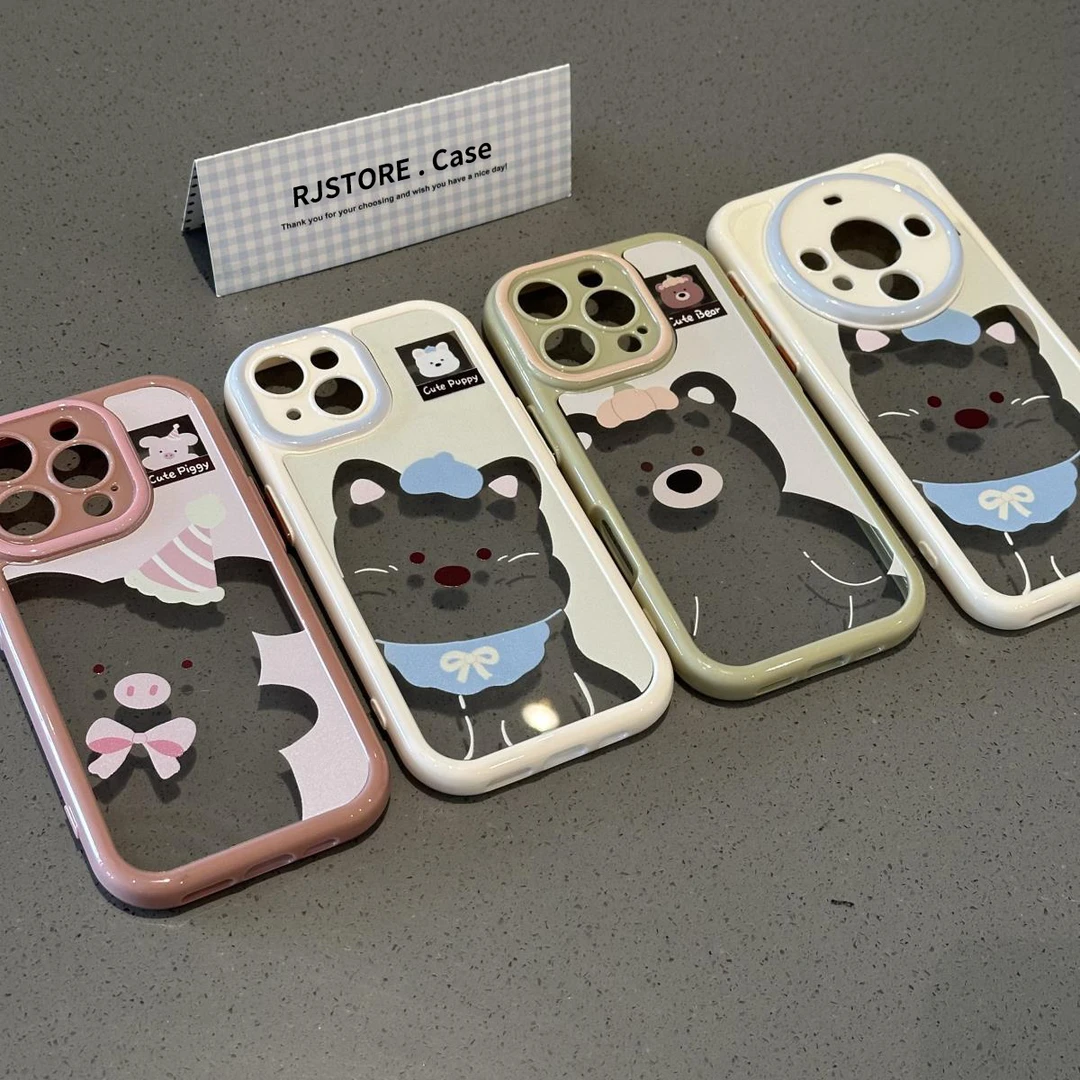 镂空可爱西高地适用iPhone16奶油手机壳华为vivo小米oppo防摔保护