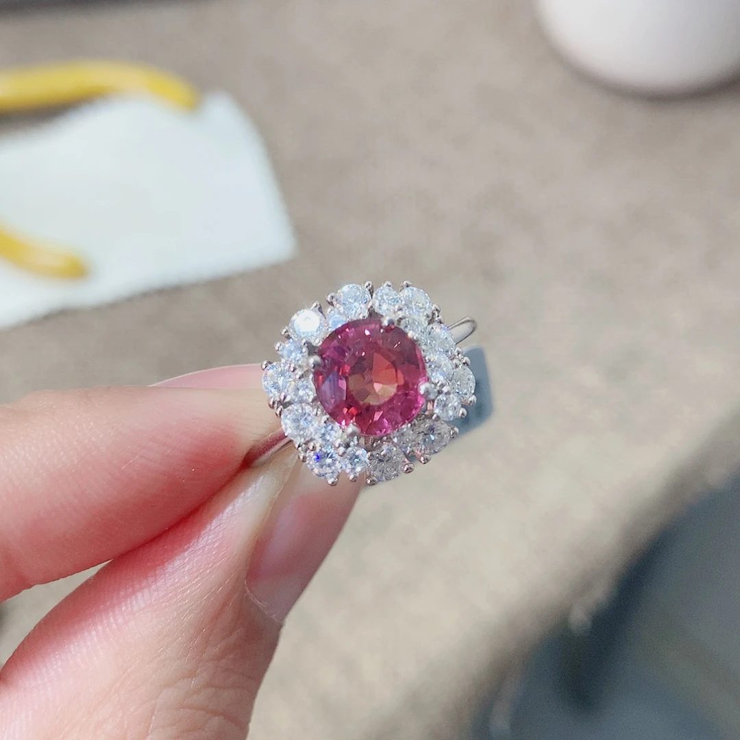 碧玺戒指戒指银S925镶嵌