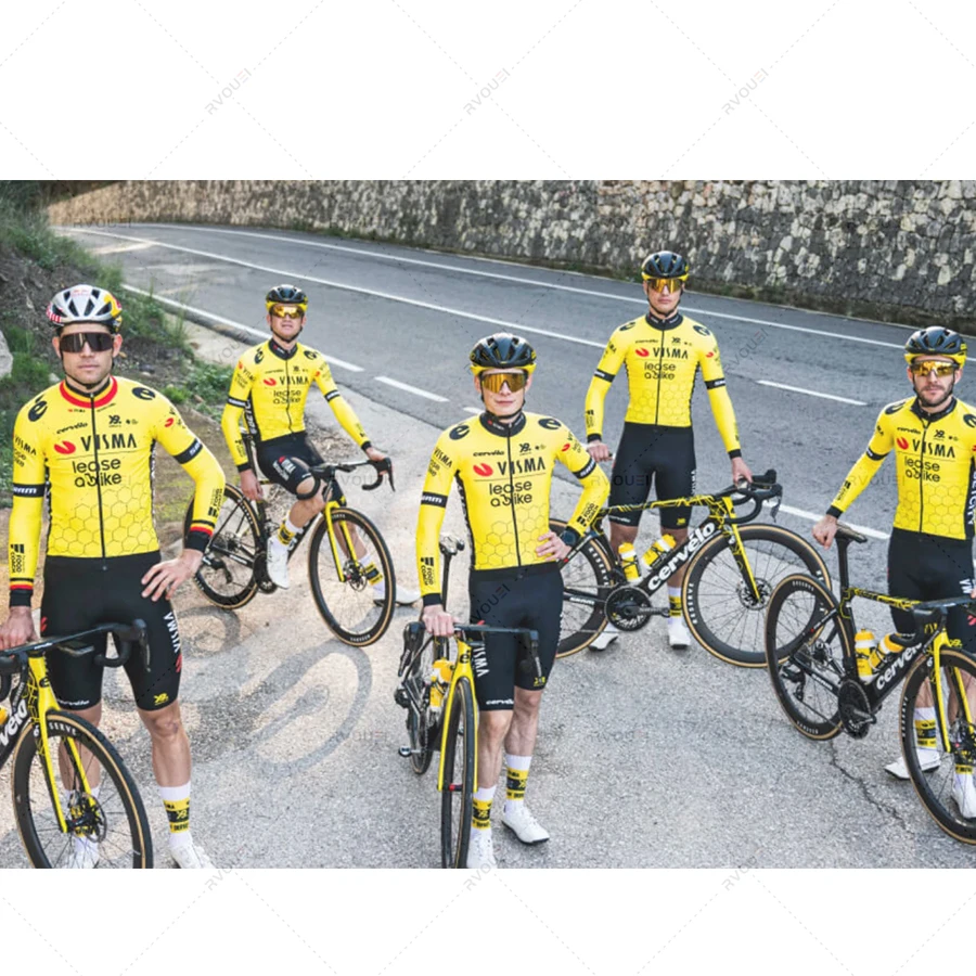 2025 jumbo春夏季竞技版黄衫短袖骑行服户外公路车速干骑行衣长款