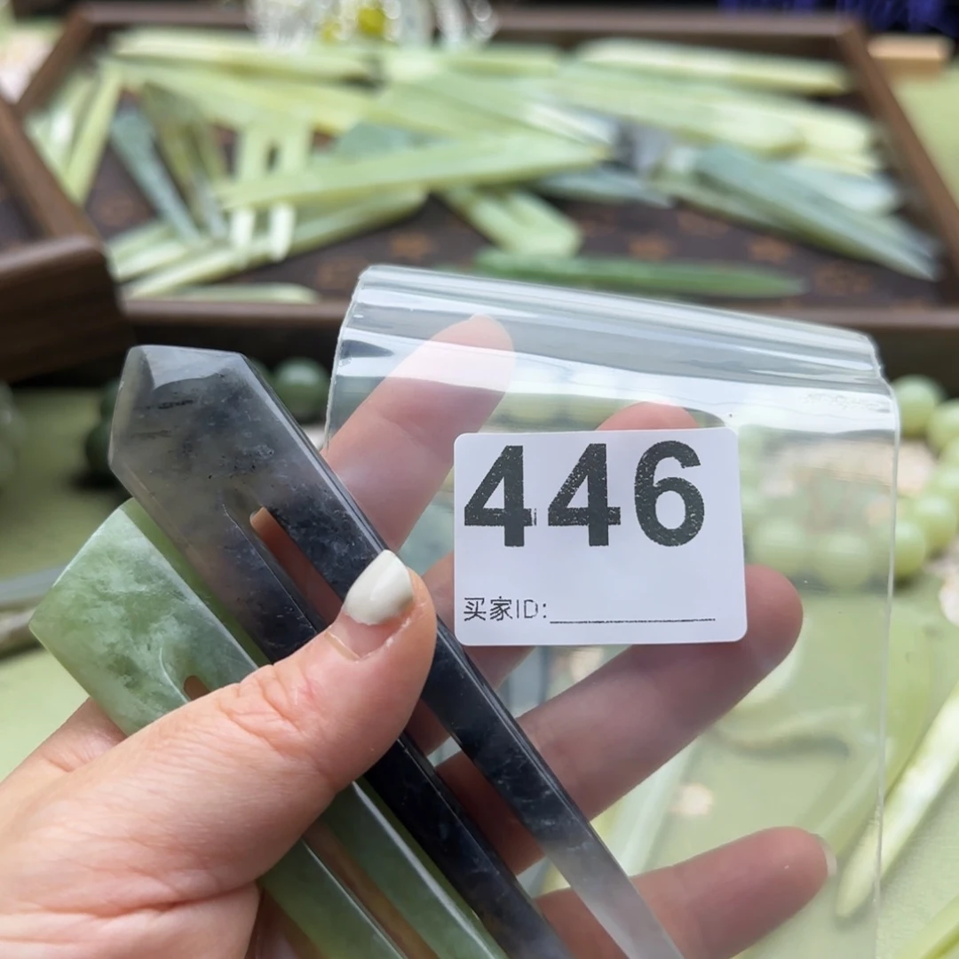 半***叽未镶嵌蛇纹石玉发饰