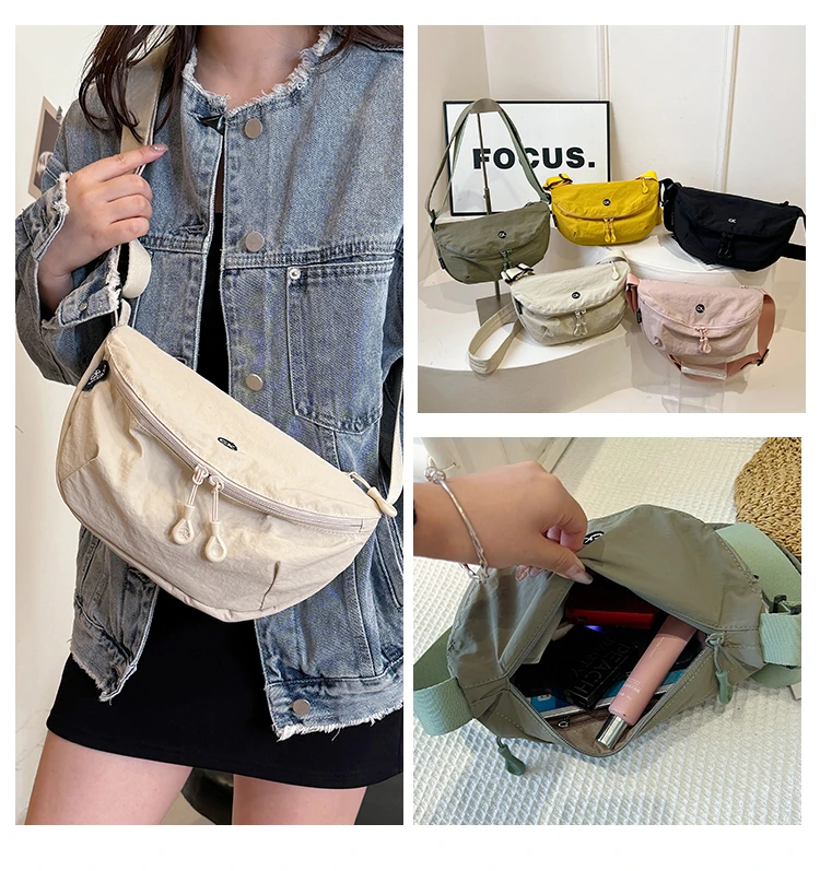 2025新款日本轻便斜挎包女士潮流休闲单肩包户外运动骑行包马鞍包