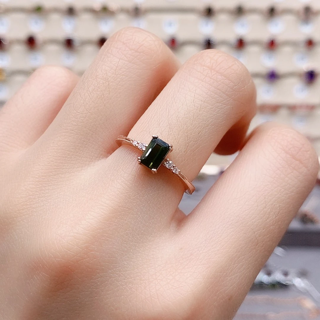 碧玺戒指银S925镶嵌戒指