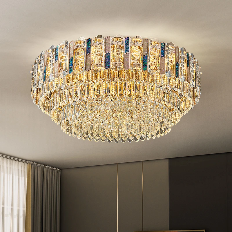 国爵轻奢K9水晶吸顶灯2026新款贝壳客厅灯设计师创意主卧室吸顶灯