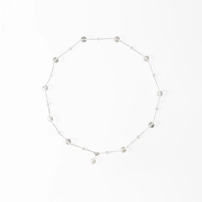 muyang/慕阳 铜合金仿水晶项链 轻奢时尚百搭晶莹项链