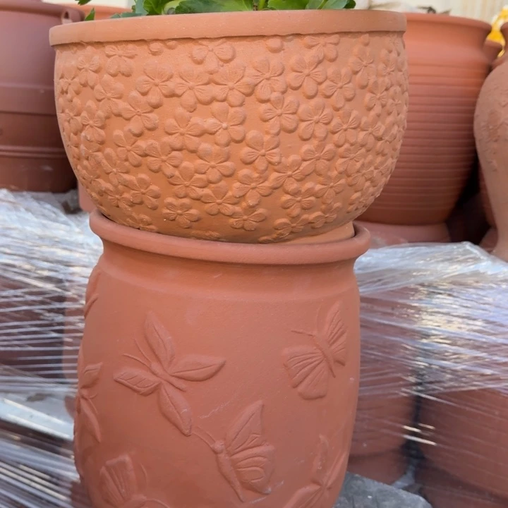 紫砂花盆口30高19口25高30宜兴紫砂