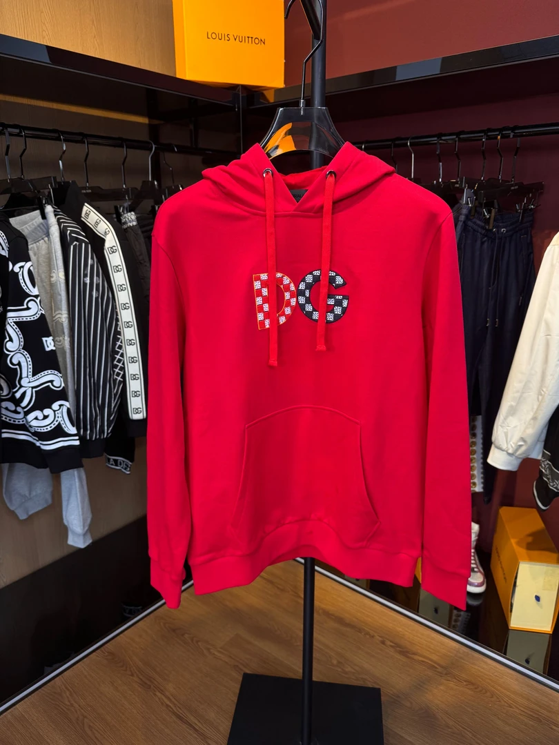 DR.GABBRALA可乐家男女同款潮牌DNA系列带帽卫衣红色