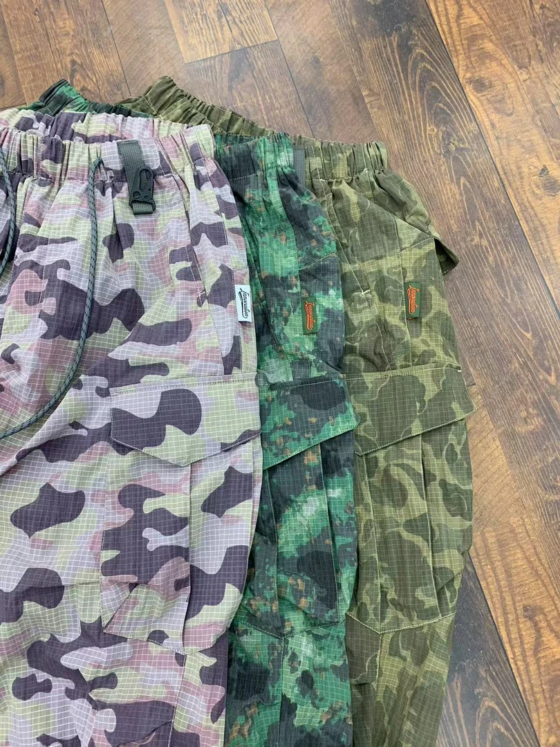 【甜甜专属】小众设计阔腿轻量户外机能迷彩冲锋伞兵裤 LK1353A#HJD