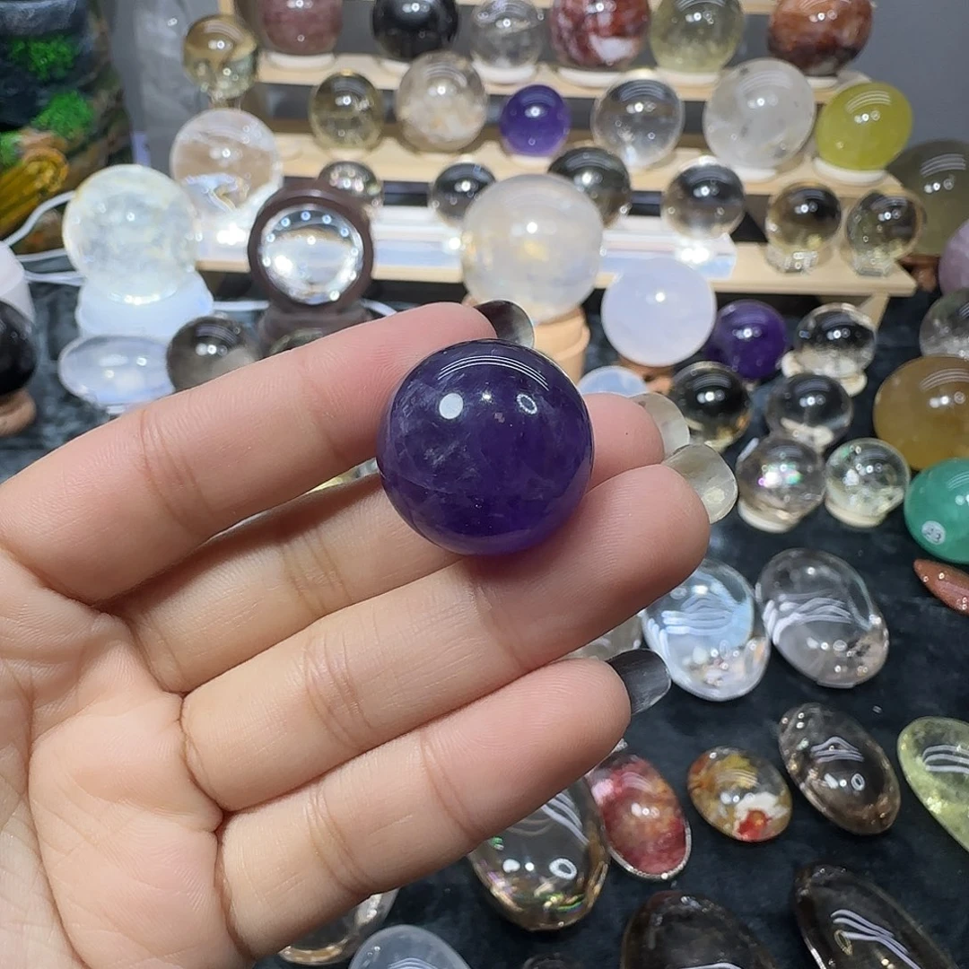 未镶嵌水晶珠宝半成品紫单珠