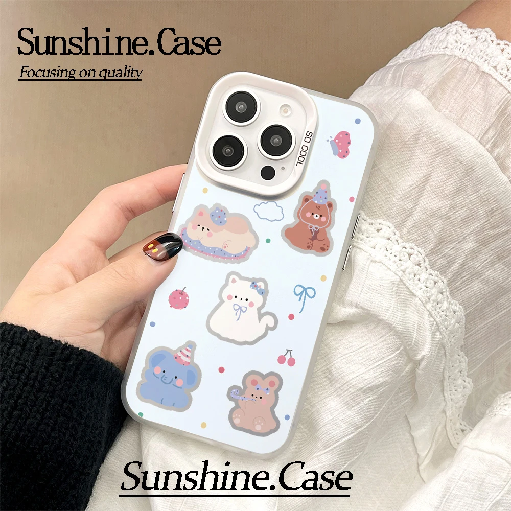 【彩银】猫猫小象适用于苹果16promax华为vivo小米oppo防摔手机壳
