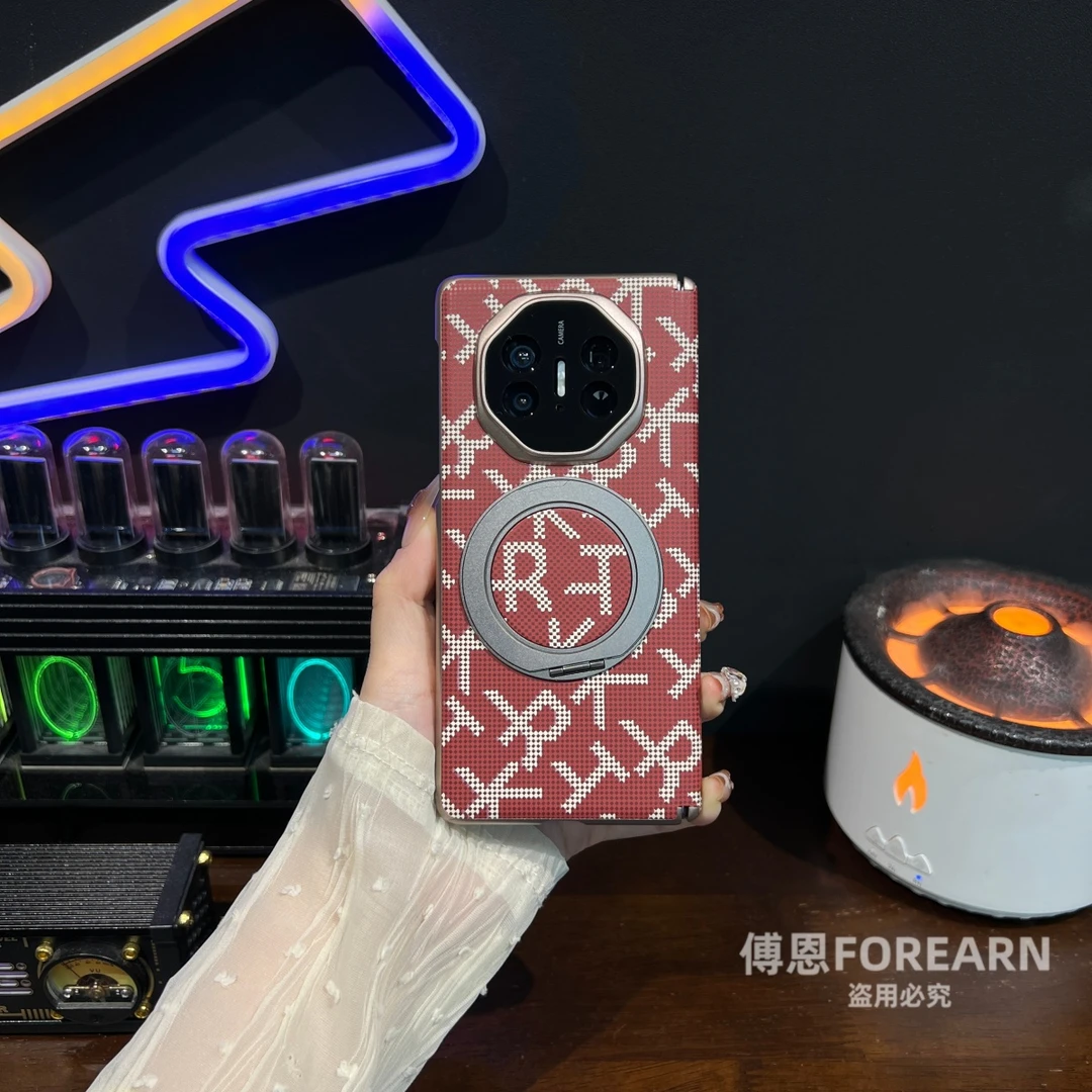 适用于华为matex5手机壳折叠屏x5真皮新款matex3磁吸支架保护套