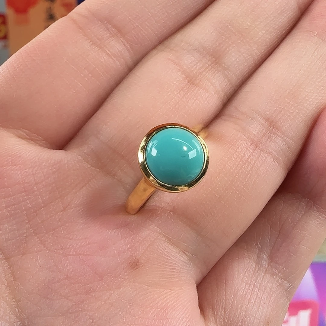 绿松石银S925镀金镶嵌珠宝奇石