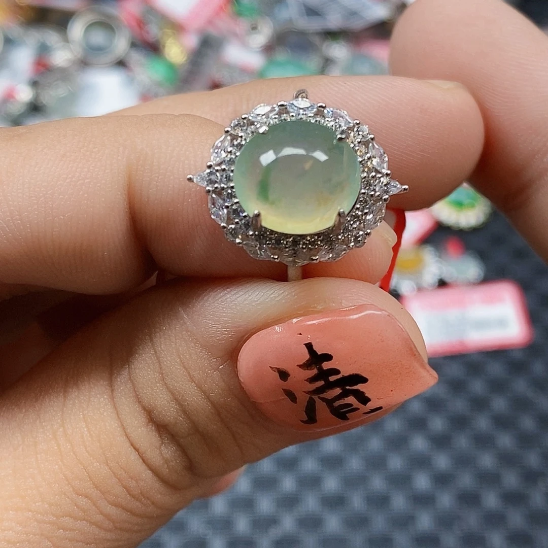 翡翠银S925镶嵌戒指