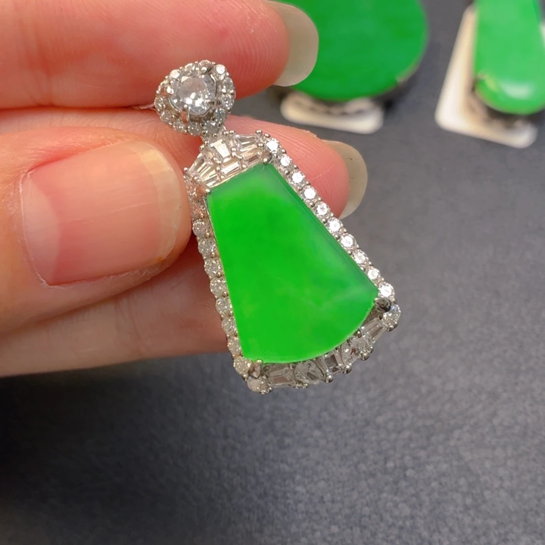 翡翠银S925镶嵌吊坠(不含链)