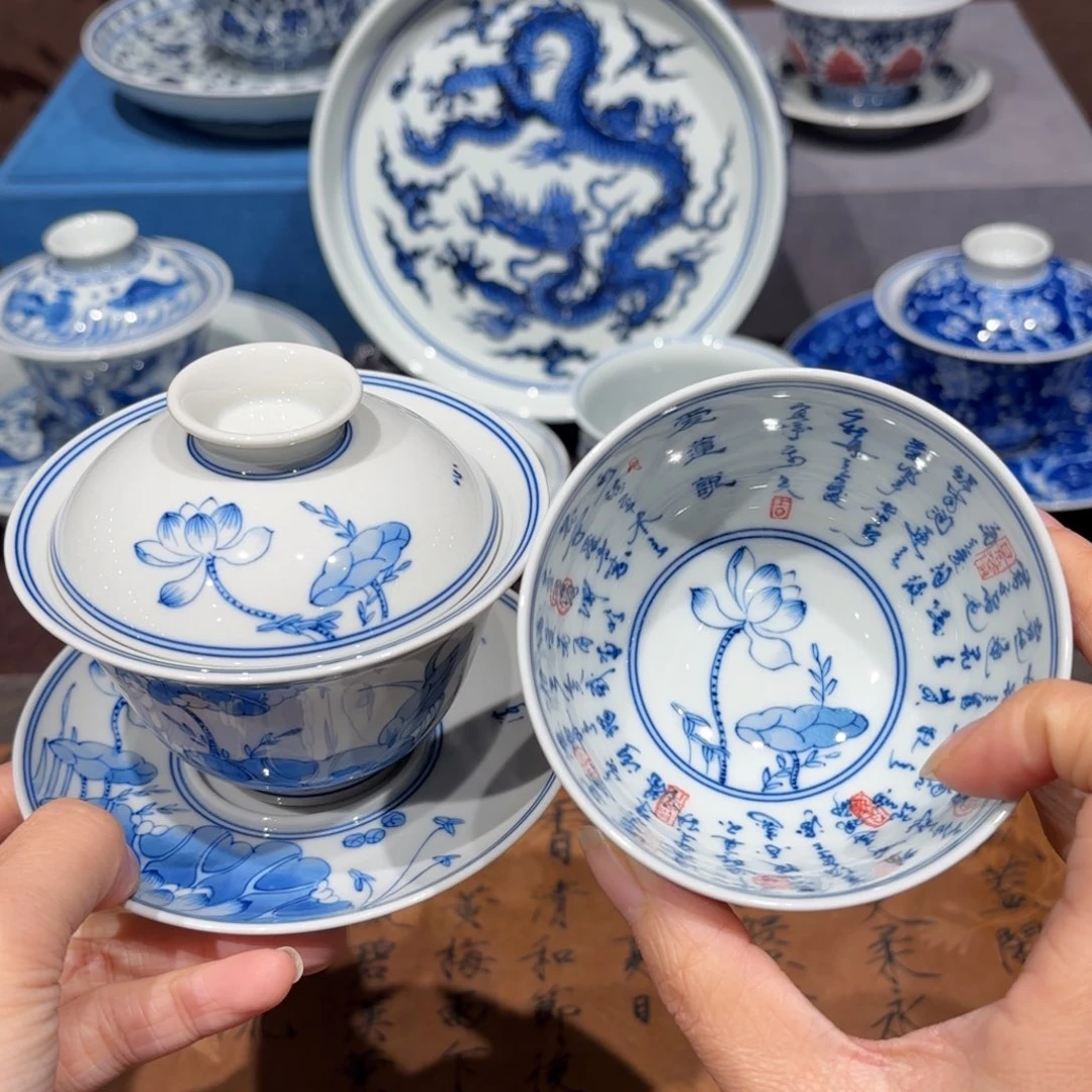 瓷片蓝***?景德镇纯手工手绘