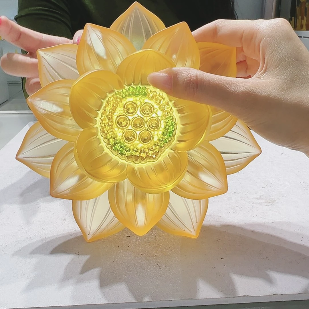 【闪购商品】手工艺品琉璃莲花 17.5cm