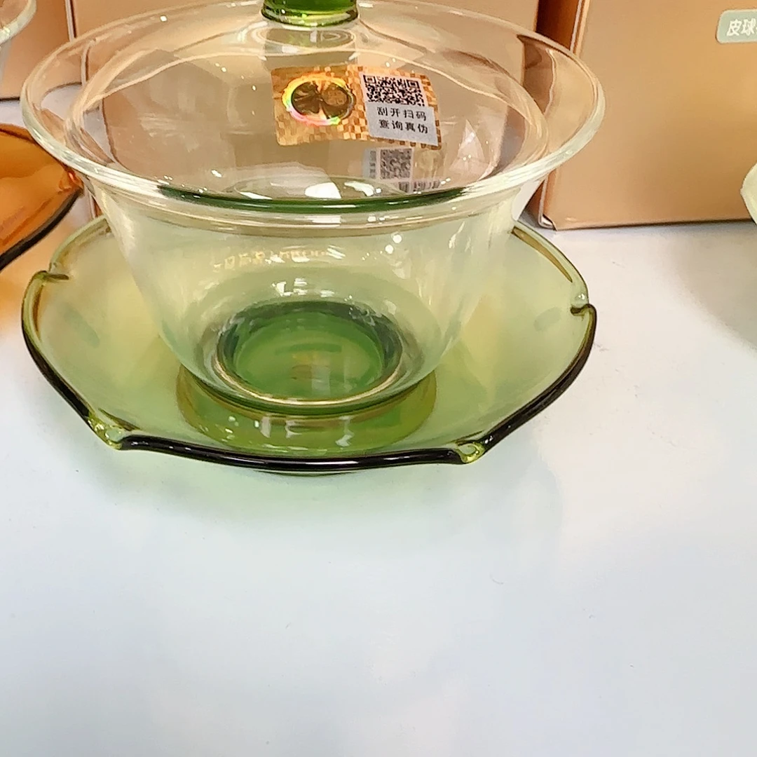 禾器荷叶盖碗湖绿色