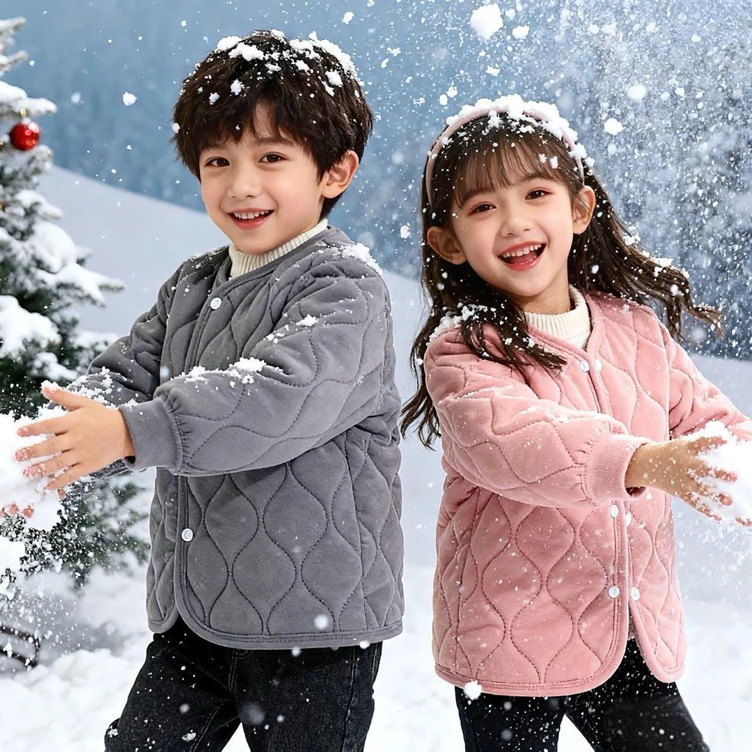 【校服神器】儿童棉服保暖上衣内胆中大童秋冬新款加厚三层夹棉外套