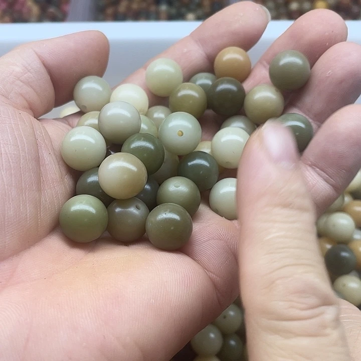 吊坠白玉菩提13浅色多宝圆60颗