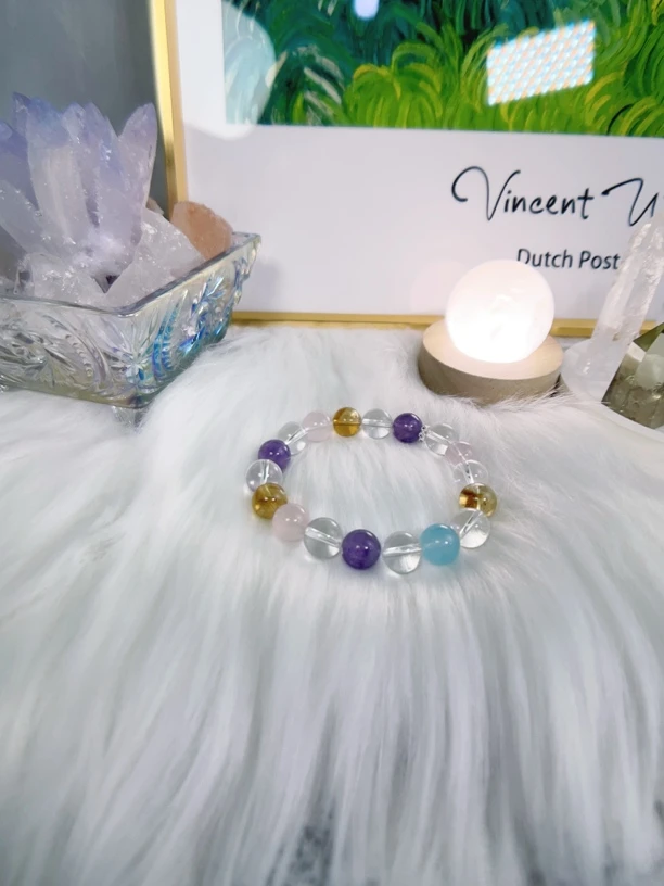 非金属木质手链 木质水晶多宝手链