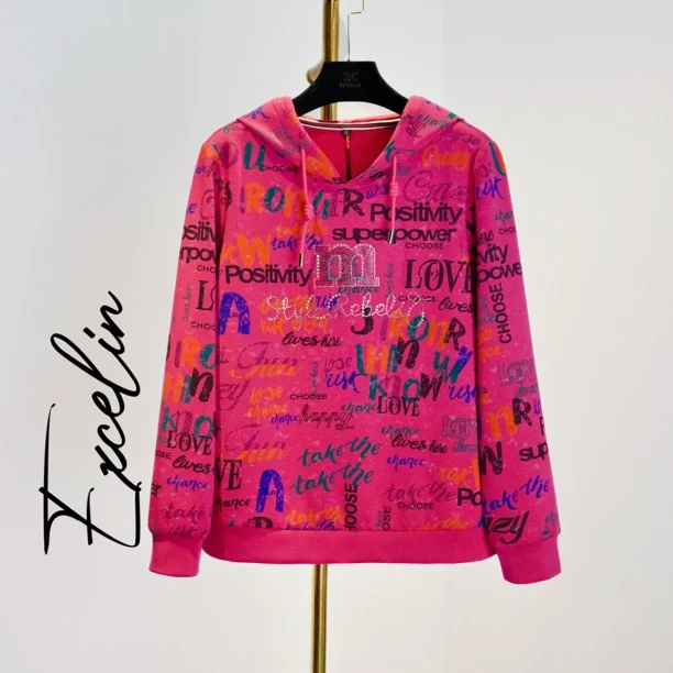 断码清仓A20【时尚畅想连帽卫衣】时尚舒适显瘦减龄套头休闲女上衣