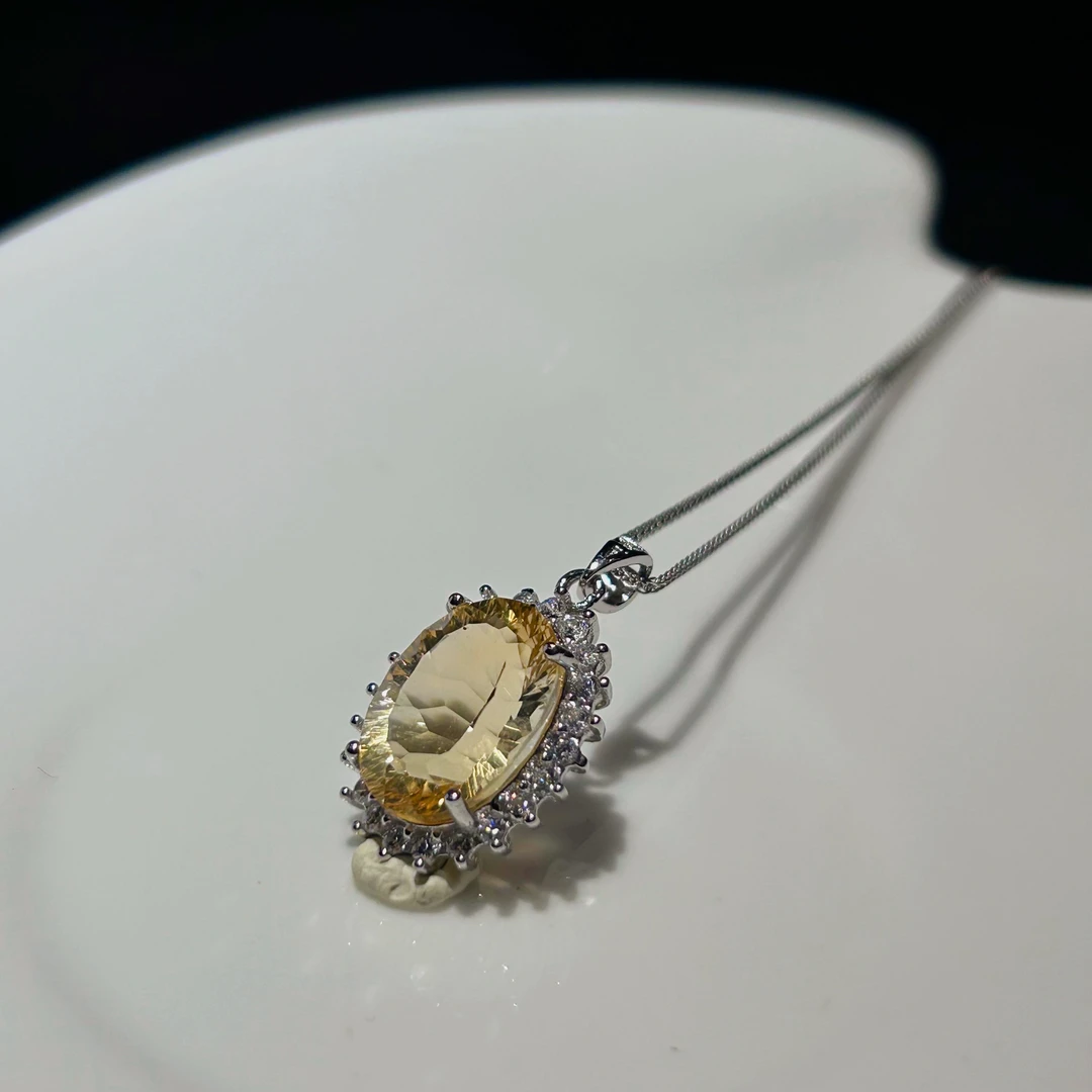 S925银黄水晶项链【多样性发一】【HSJ021】