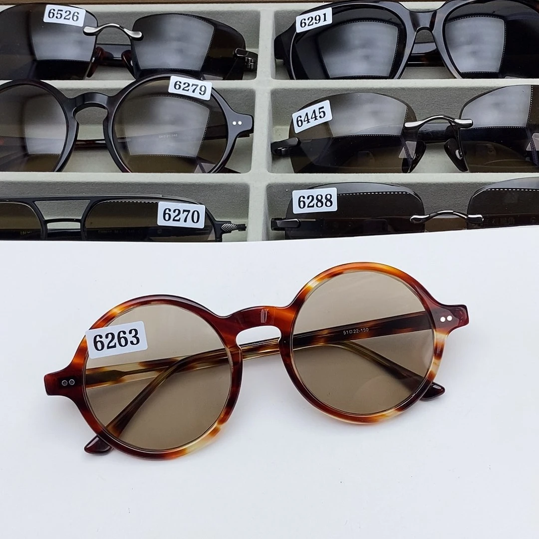 全框带微棉天然茶水晶护目镜57.2mm直径