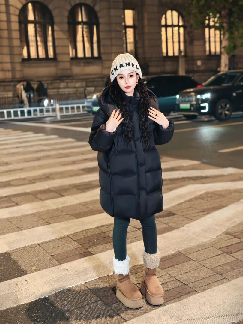 【张老板1】极寒95鹅绒泡芙云朵零压连帽中长款345g绒鹅绒服16F609