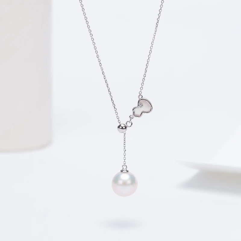 z824 淡水珍珠9-10mm银Y字链子