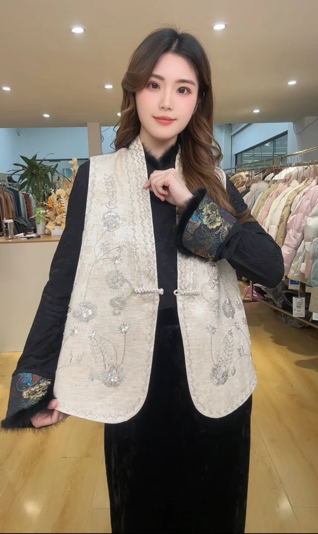 将军工厂店-2025时尚新中式春秋中国风马甲mg85007