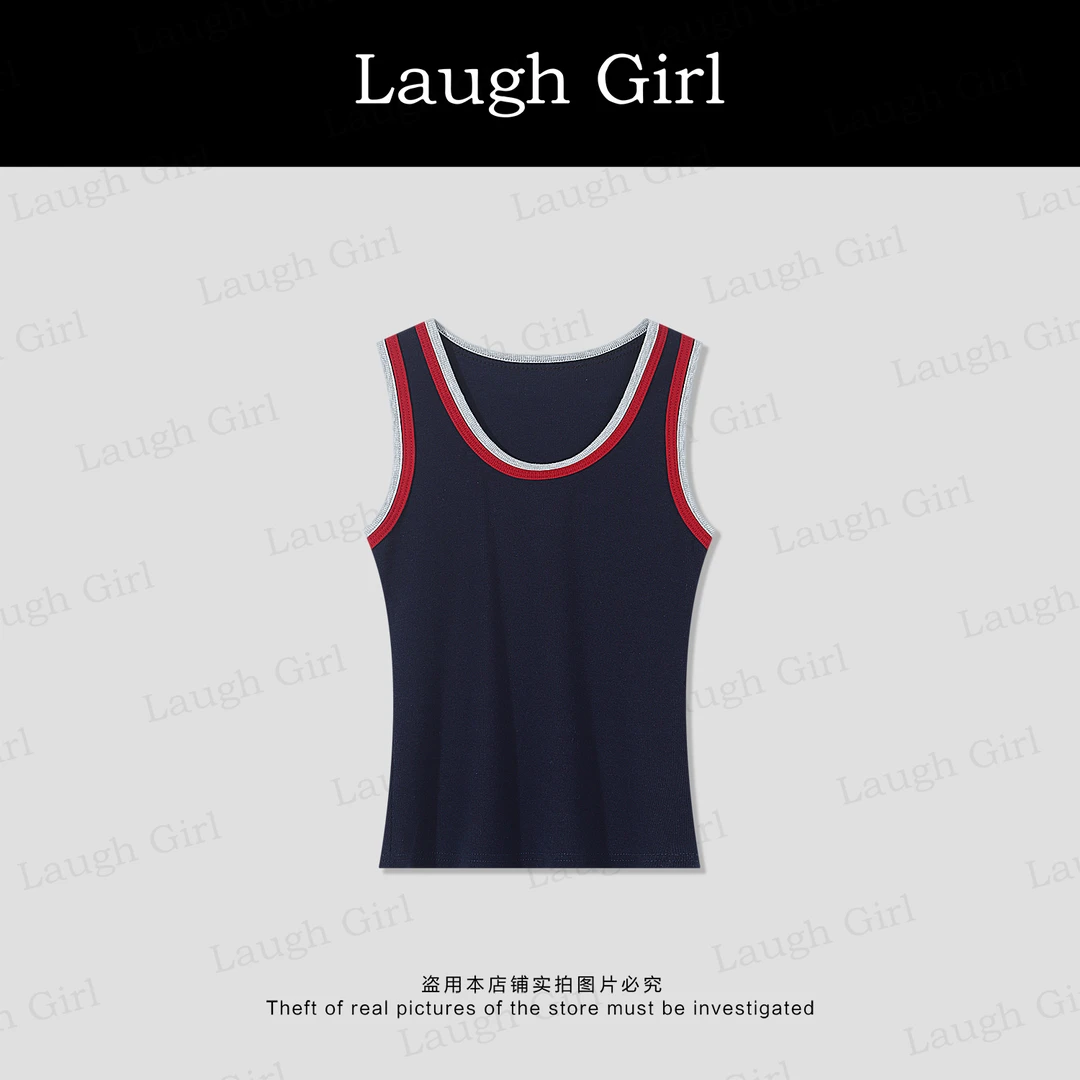 楚楚君 Laugh girl【拼色背心】百搭撞色显瘦工字背心BL53830J