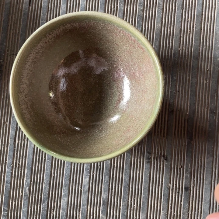 浪鬼家釉绘柴烧餐具舞*碗